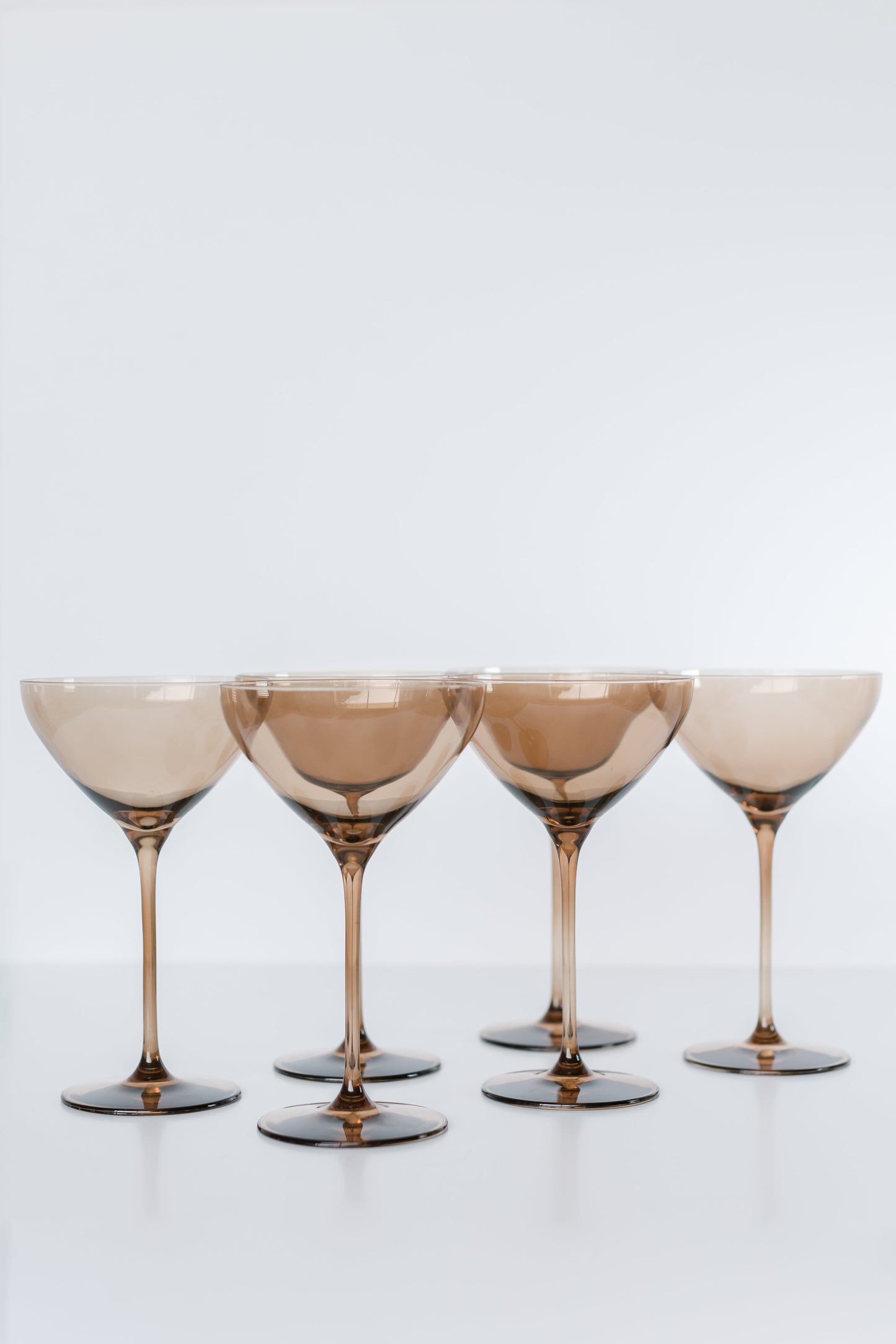 Estelle Colored Martini Glass - Set of 6 {Mocha Mousse (Our Amber Smoke)}