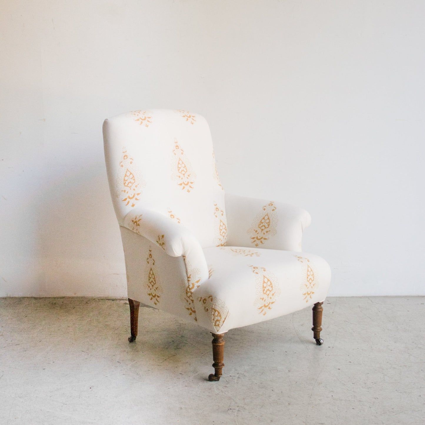 Vintage Block Print Napoleon Chair | Emma Gold