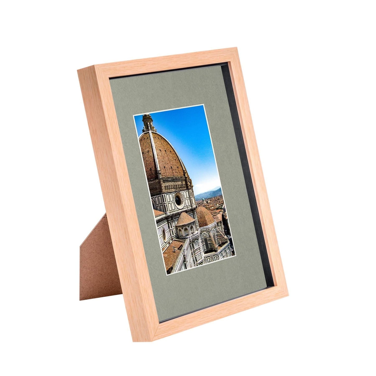 Light Wood A4 (8 x 12) 3D Shadow Box Frame with A5 Mount