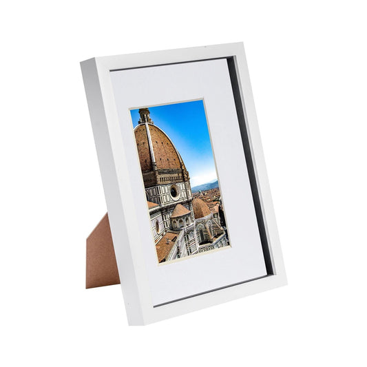 White A4 (8 x 12) 3D Shadow Box Frame with A5 Mount