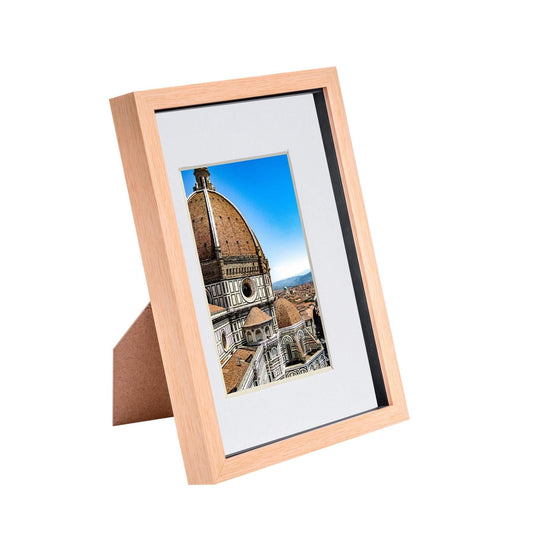 Light Wood A4 (8 x 12) 3D Shadow Box Frame with A5 Mount