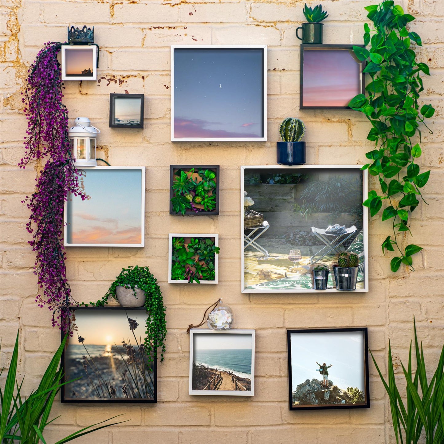 6 x 6 3D Deep Box Black Photo Frame with 4 x 4 Mount
