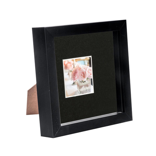 6 x 6 Black 3D Box Photo Frame - with 2 x 2 Mount