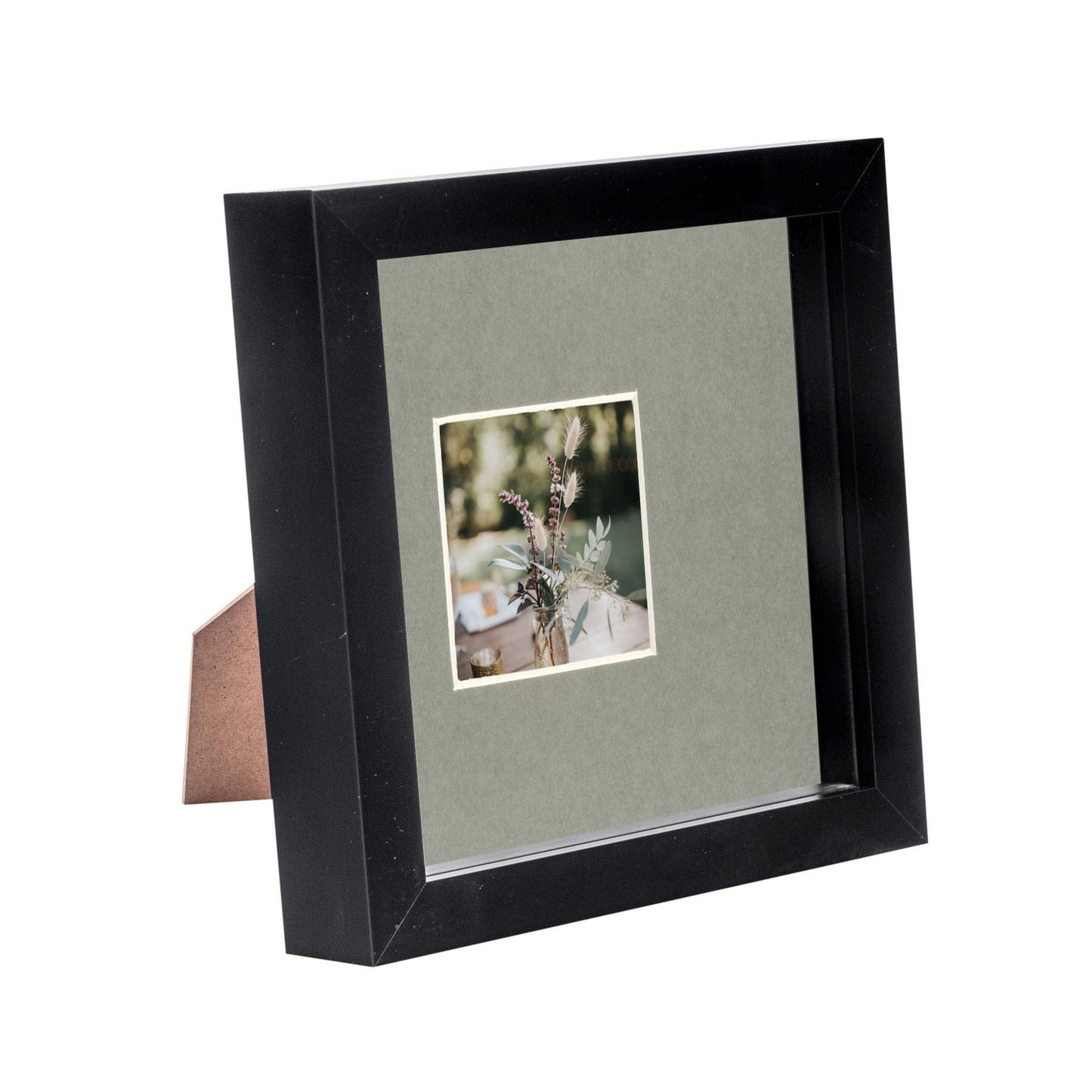 6 x 6 Black 3D Box Photo Frame - with 2 x 2 Mount