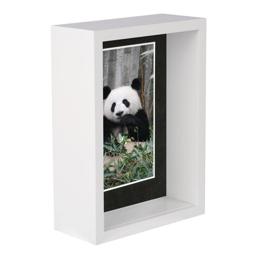 5 x 7 White 3D Deep Box Photo Frame - with 4 x 6 Mount